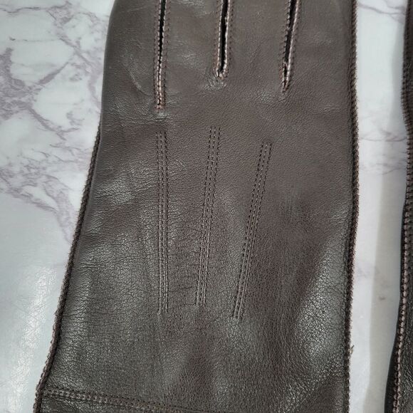 Men's Brown Leather Driving Gloves - Picture 3 of 12